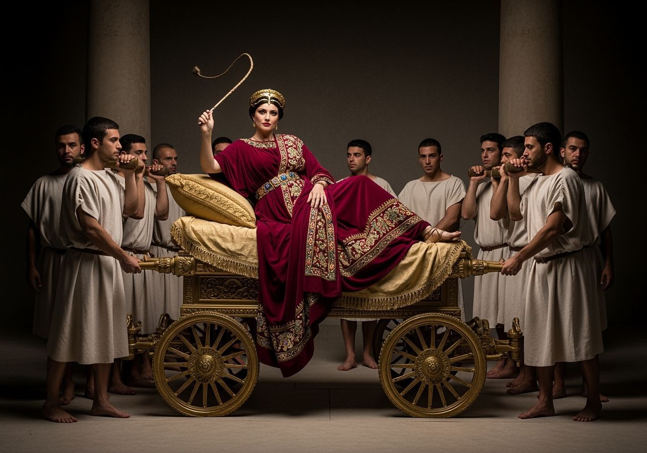 Roman Empress on Golden Litter, Photographic Style