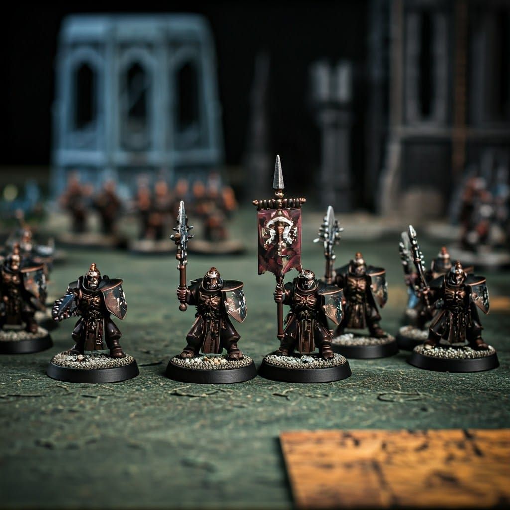Warhammer Soldiers on Gaming Table: Professional Photography