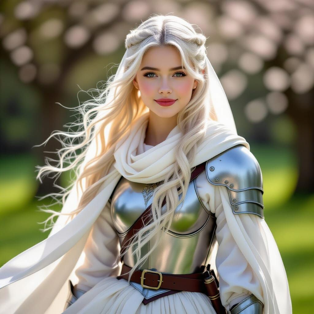 Armored Princess in Burning Castle Ruins