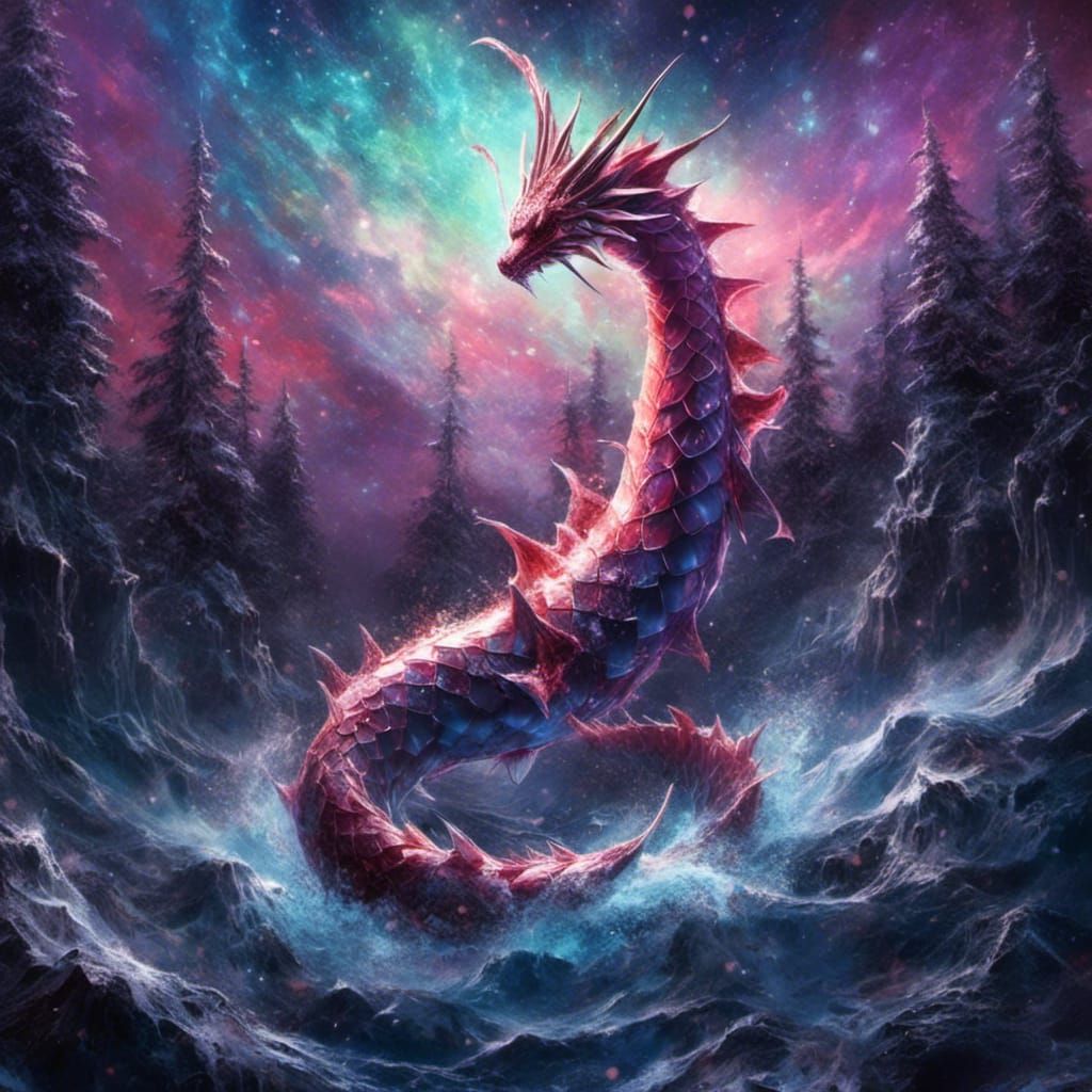 Stardust Gyarados in Aurora Night Sky