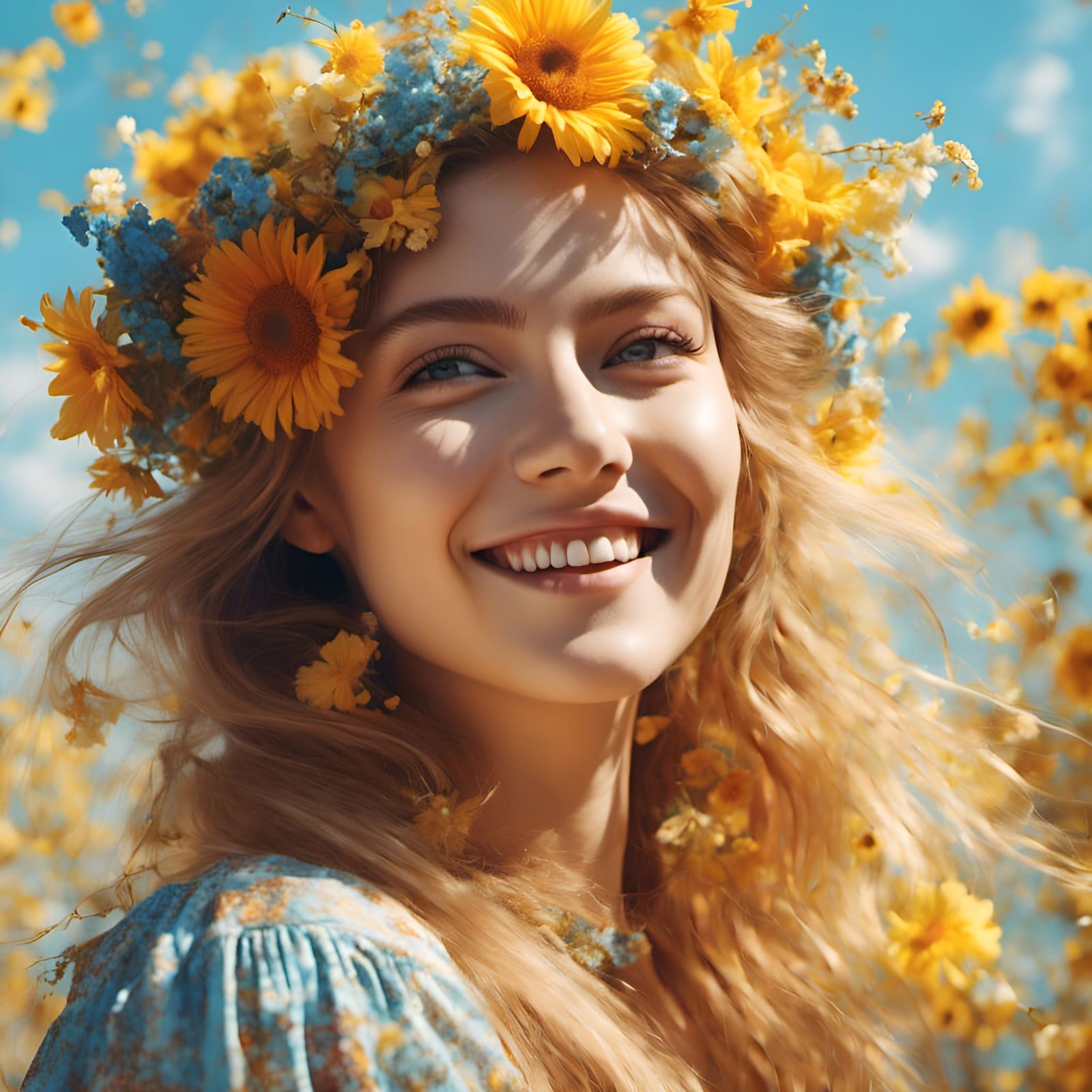 Radiant Hyperreal Portrait on a Sunny Day