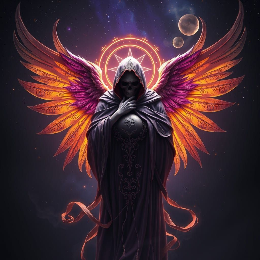 Dark Fantasy Angel of Death in Gothic Splendor