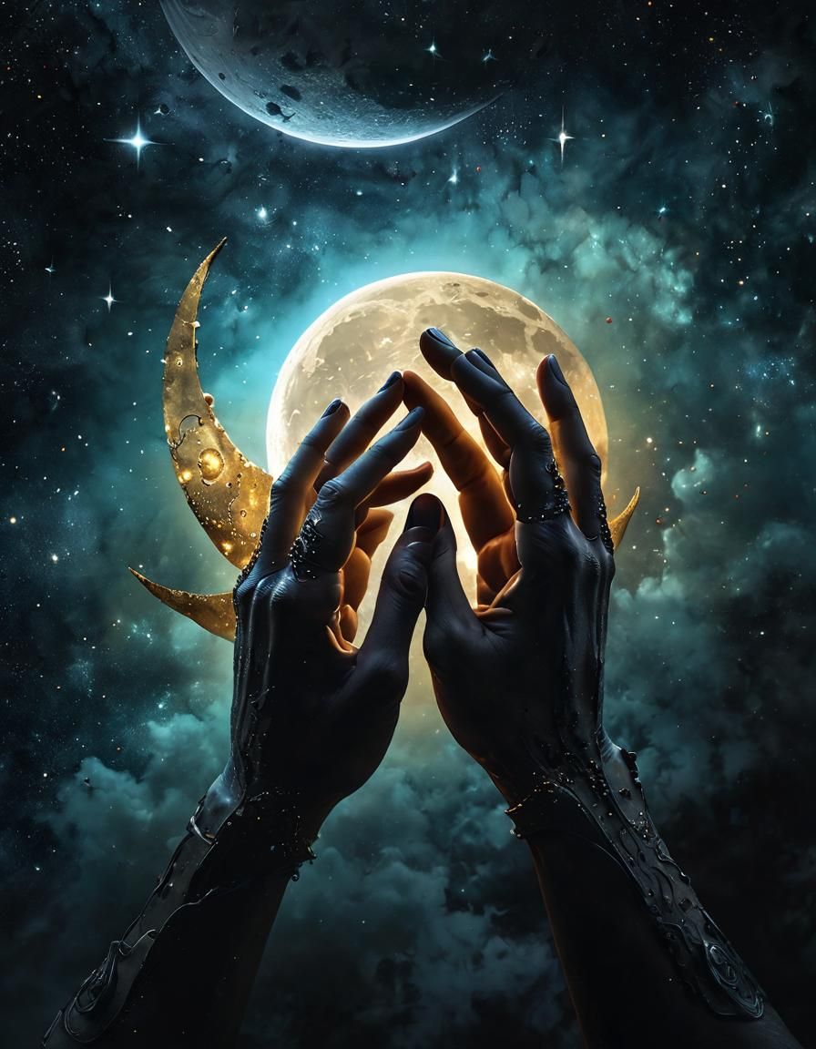 Cosmic Hands Gather Celestial Bodies
