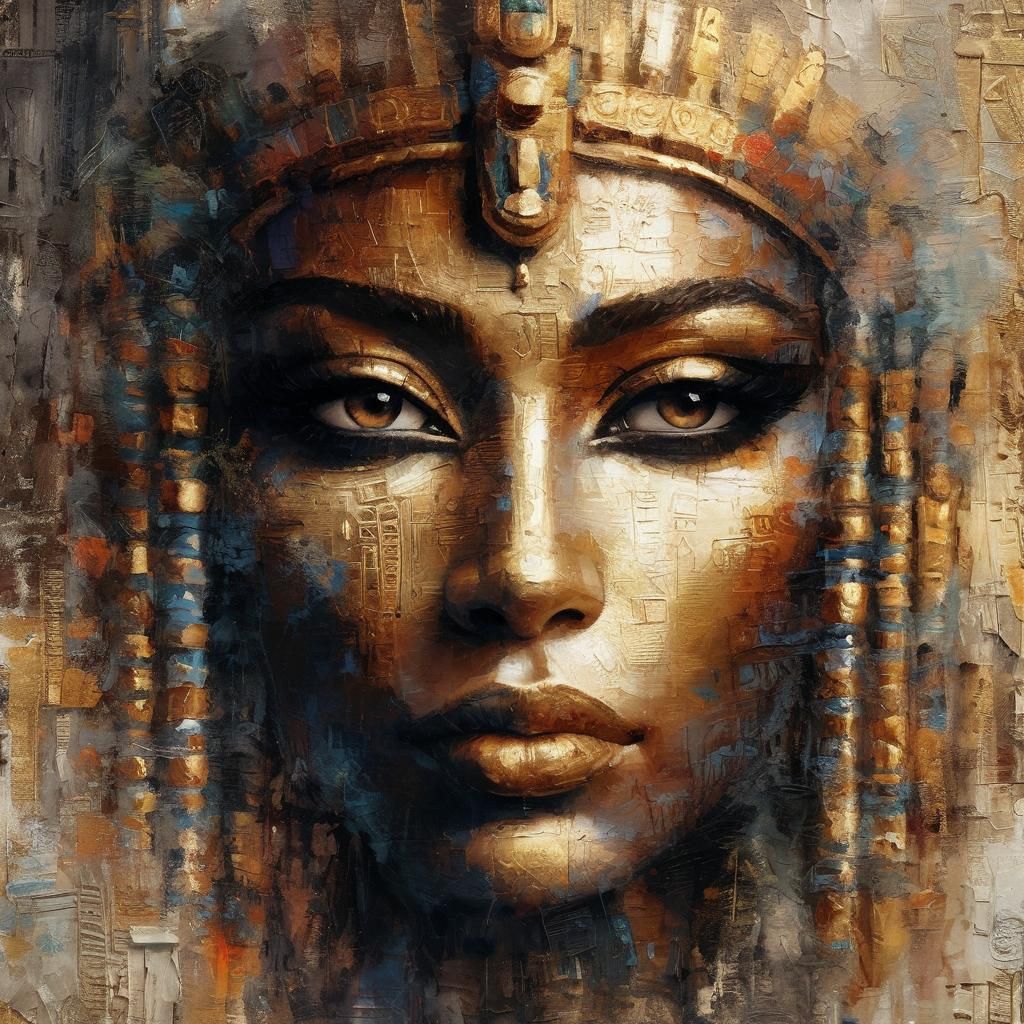 Egyptian Fauvist Portrait of Regal Woman
