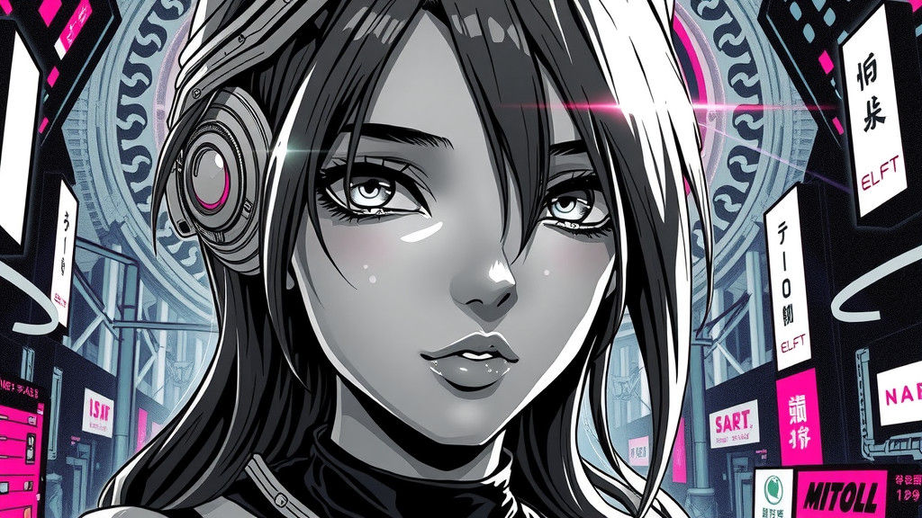 Cyberpunk Anime Goddess in Neon Cityscape