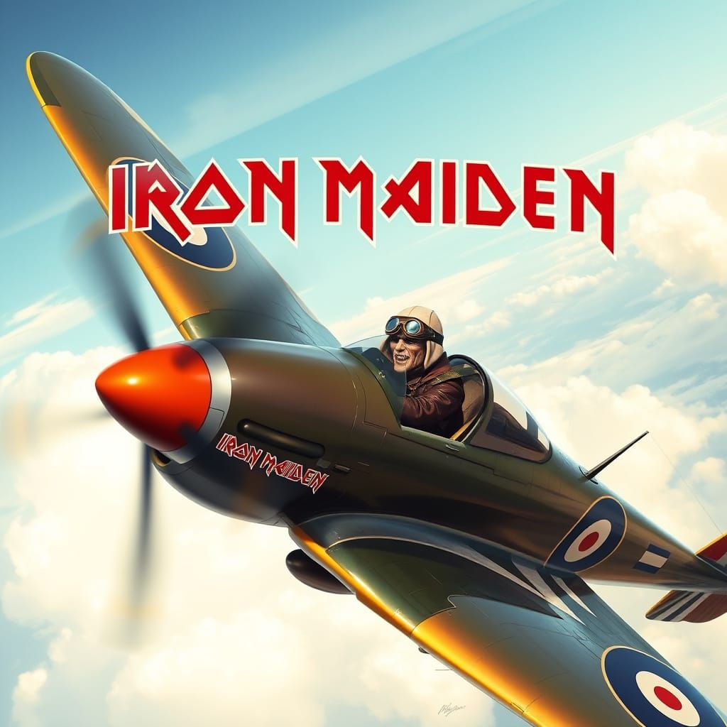 Iron Maiden Spitfire with Eddie, Retro-Futuristic Design