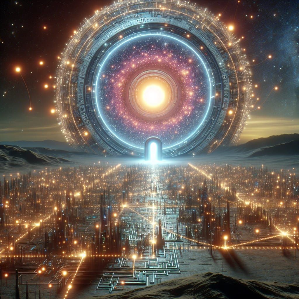 Cyberpunk Stargate to an AI Utopia