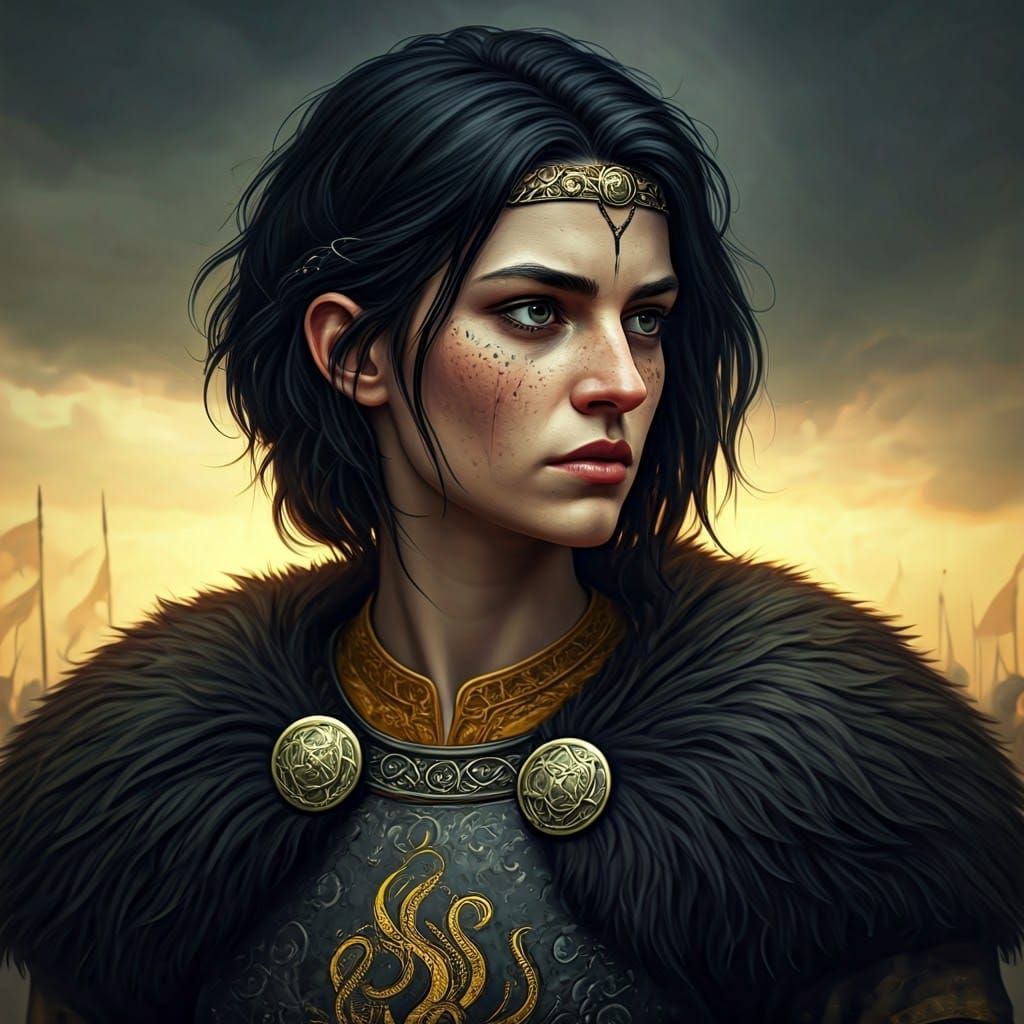 Viking Princess Leads Siege in Triadic Colors