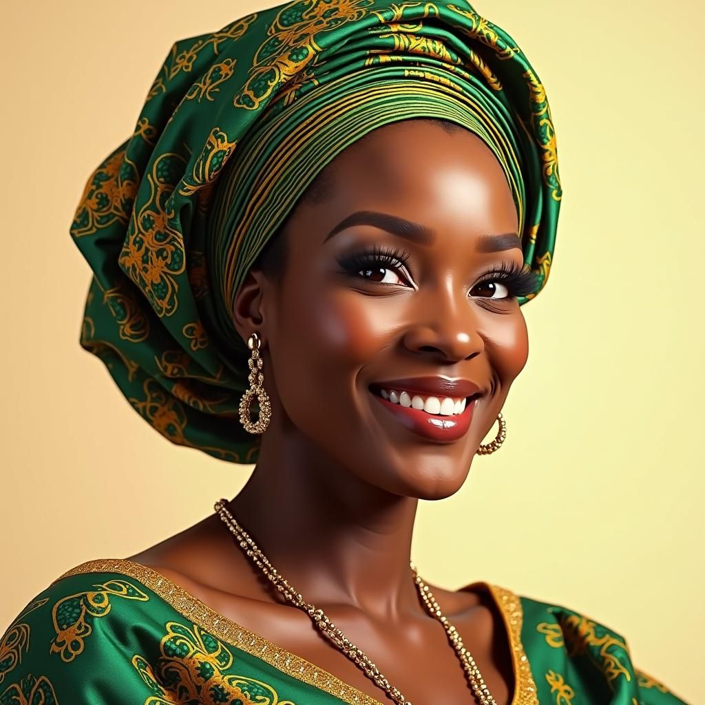 Nigerian Woman Portrait in Traditional Attire