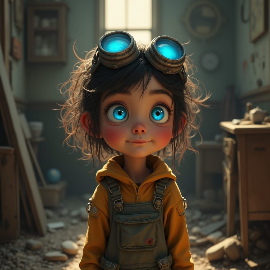 Pixar-Style Animated Portrait of Whimsical Post-Apocalyptic ...