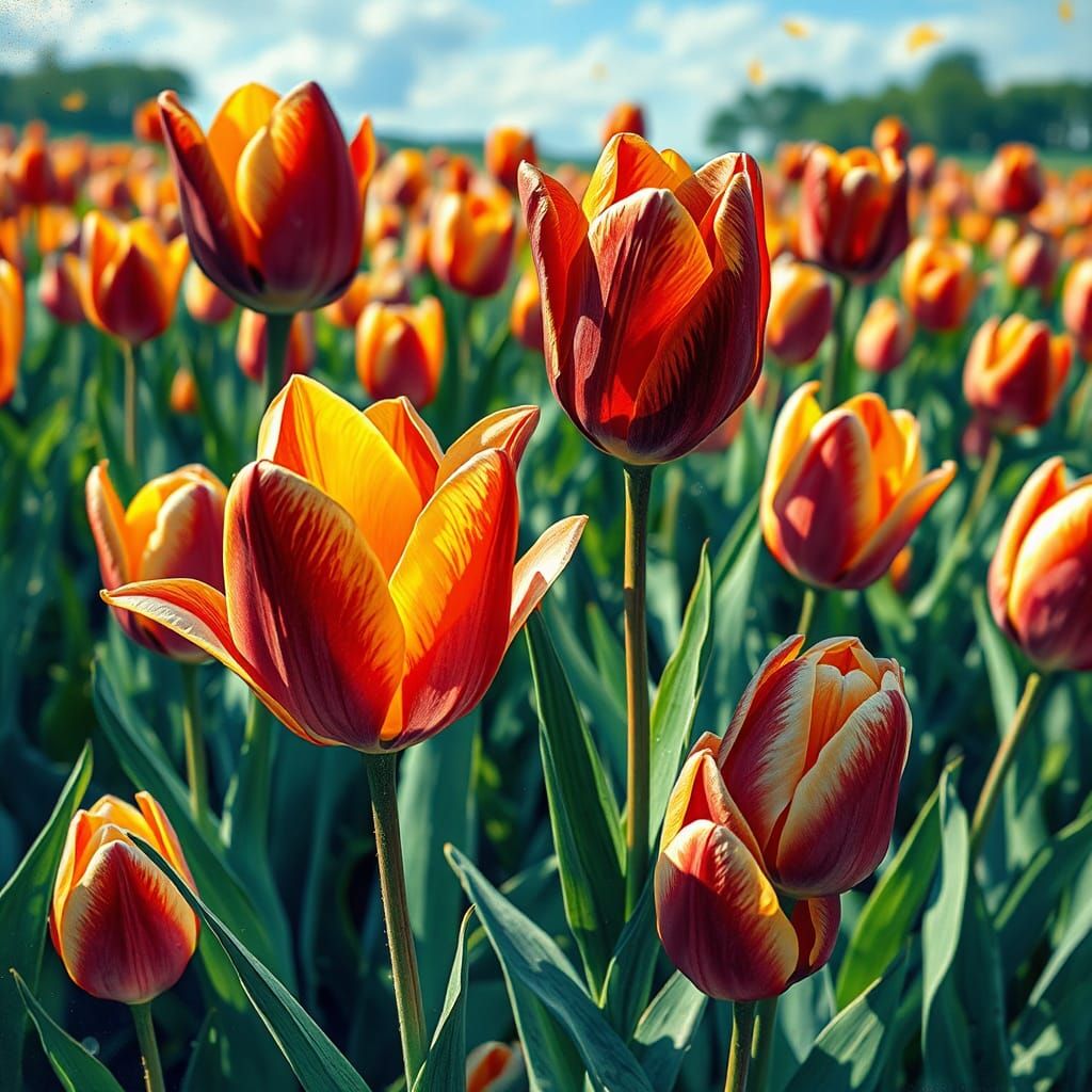 a field of tulips impressionism expressionism Claude Monet c...