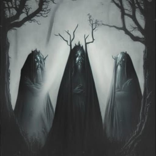 Tres brujas en el bosque oscuro