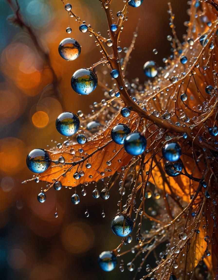 Surreal Dew Drops in Morning Light