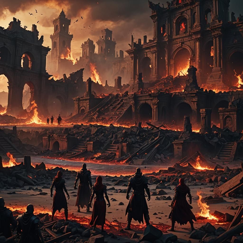 Infernal Beach: A Dark Fantasy Matte Painting