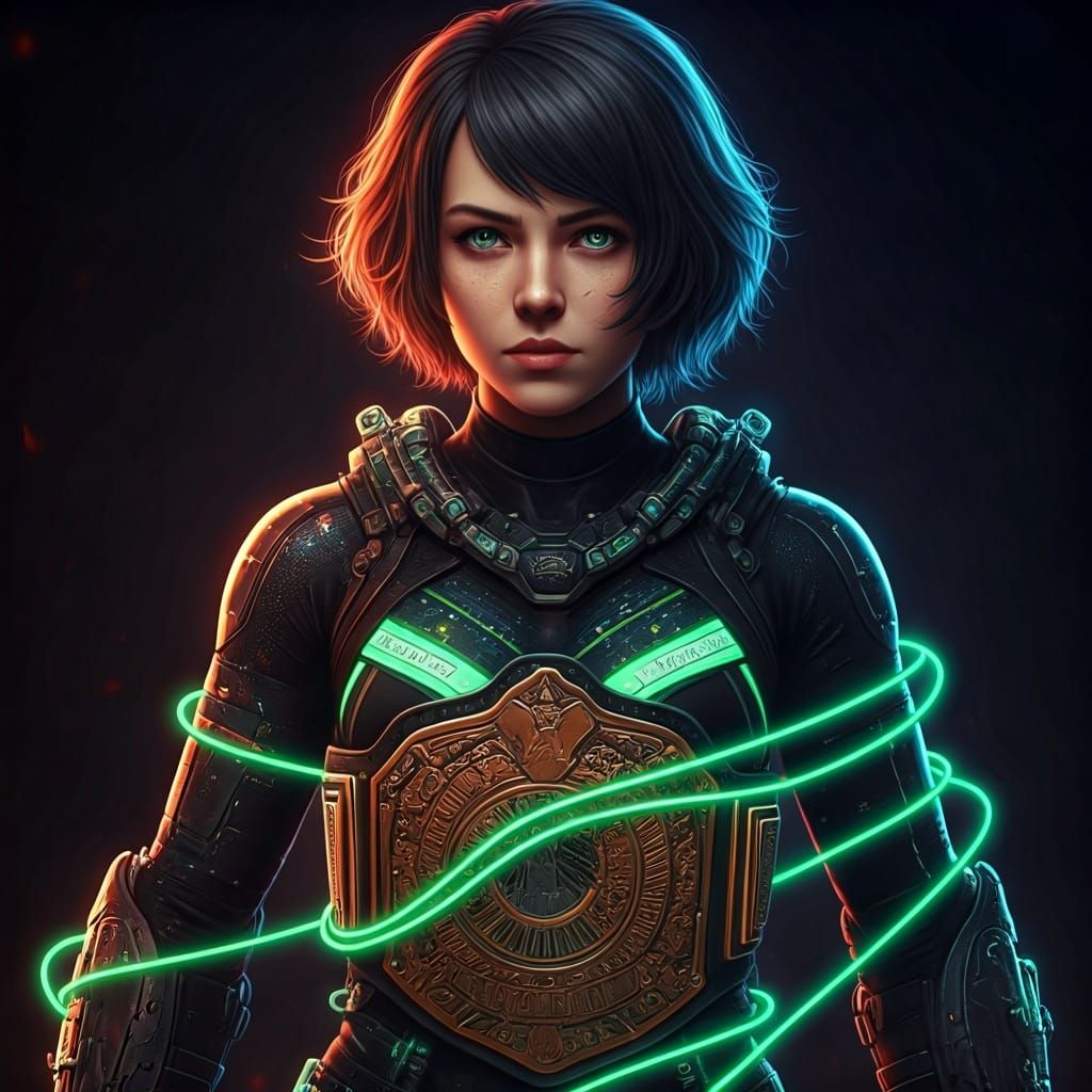 Sci-Fi Luchadora Strikes Super Sentai Pose