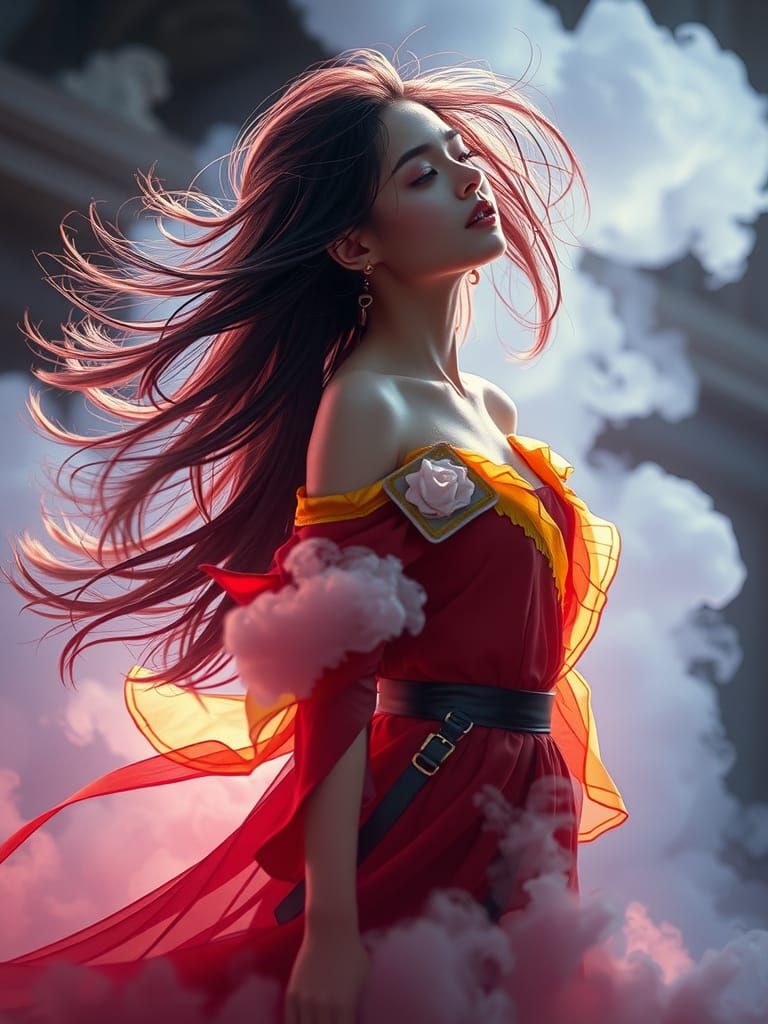 Smokewear Woman: Dark Fantasy Concept Art