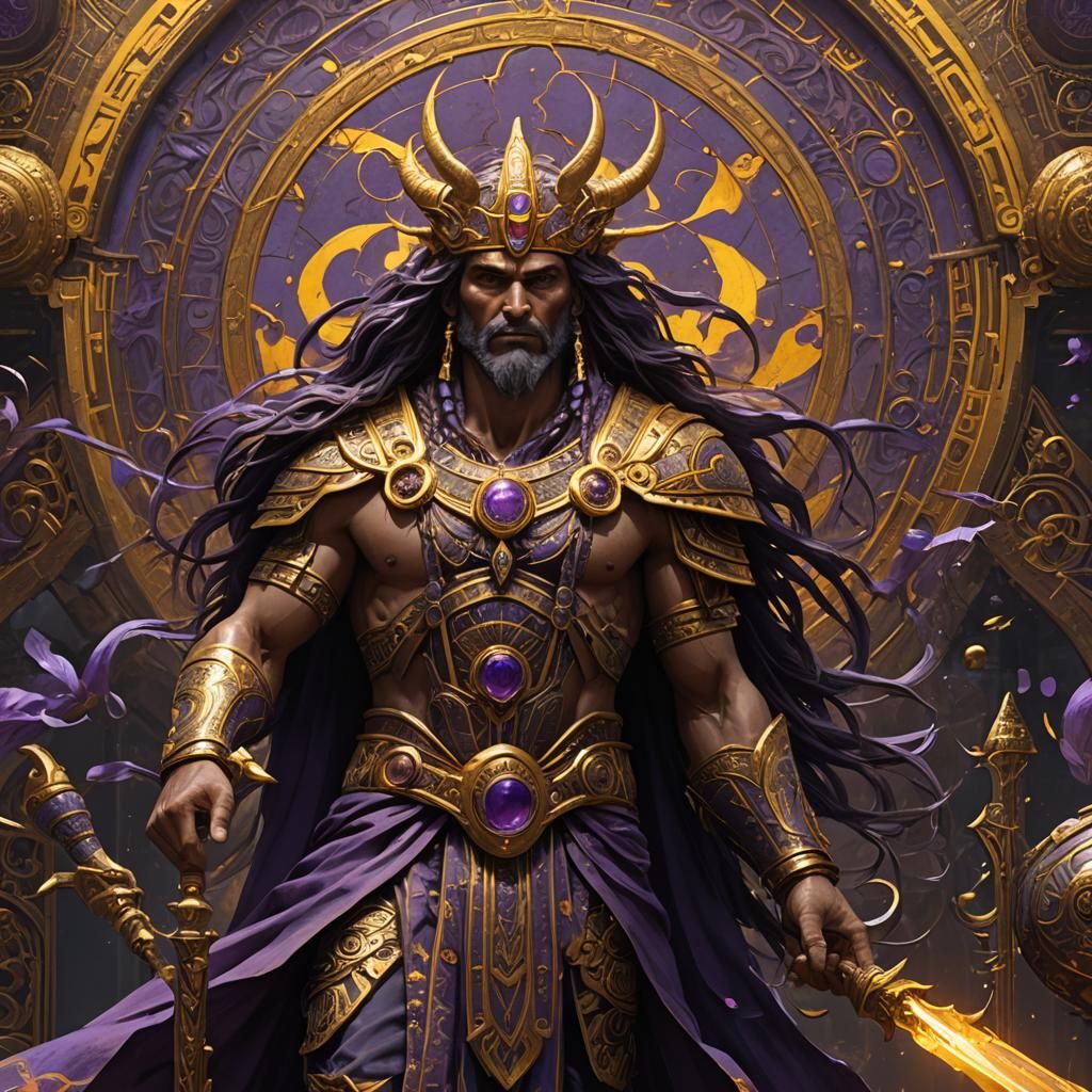 Enki and Enlil in Dark Fantasy Style