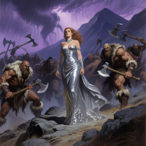 Barbara's Defiance Against Barbarian Horde