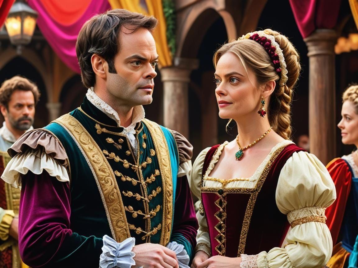 Petruchio and Kate: Hyperrealistic Elizabethan Splash Art