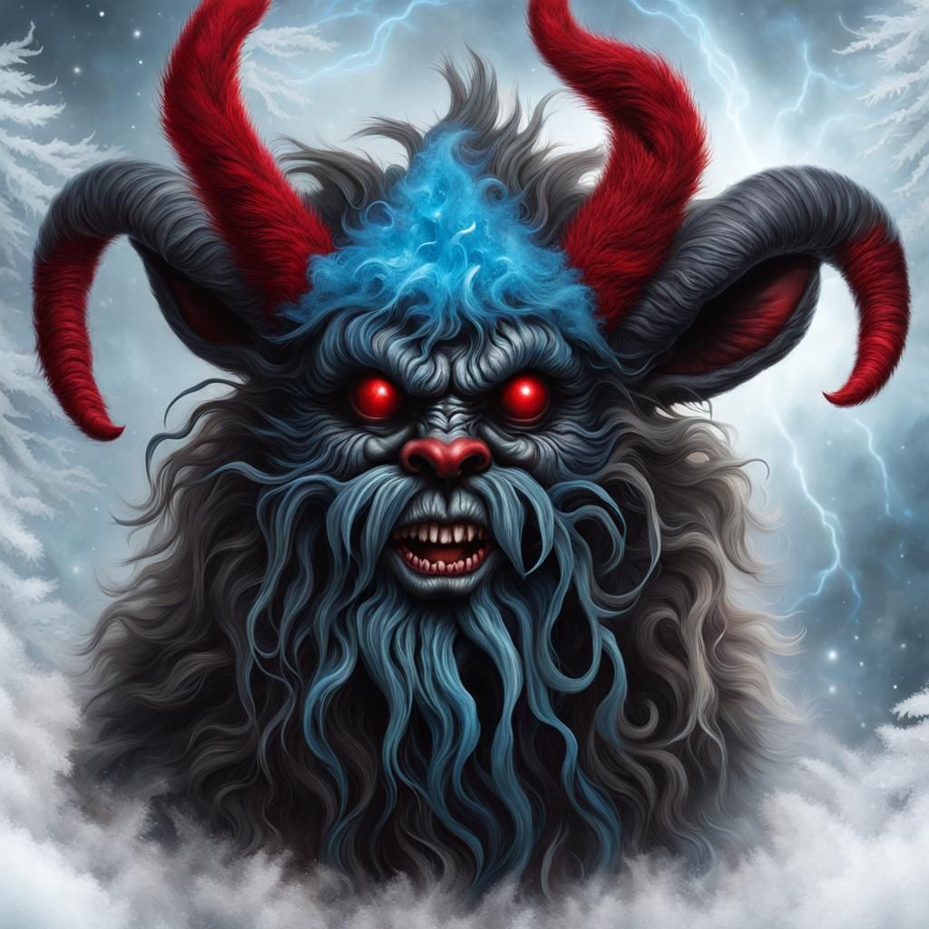 Mutated Christmas Krampus Zombie with Tentacles