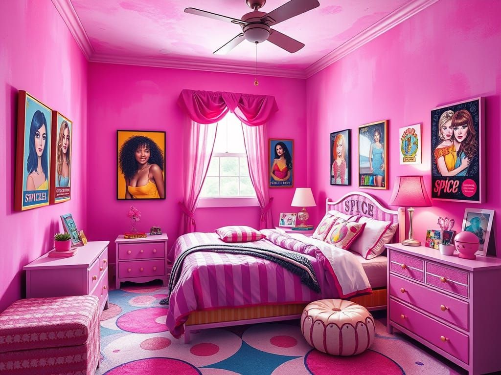 90s Girly Bedroom With Lisa Frank & Memphis Style
