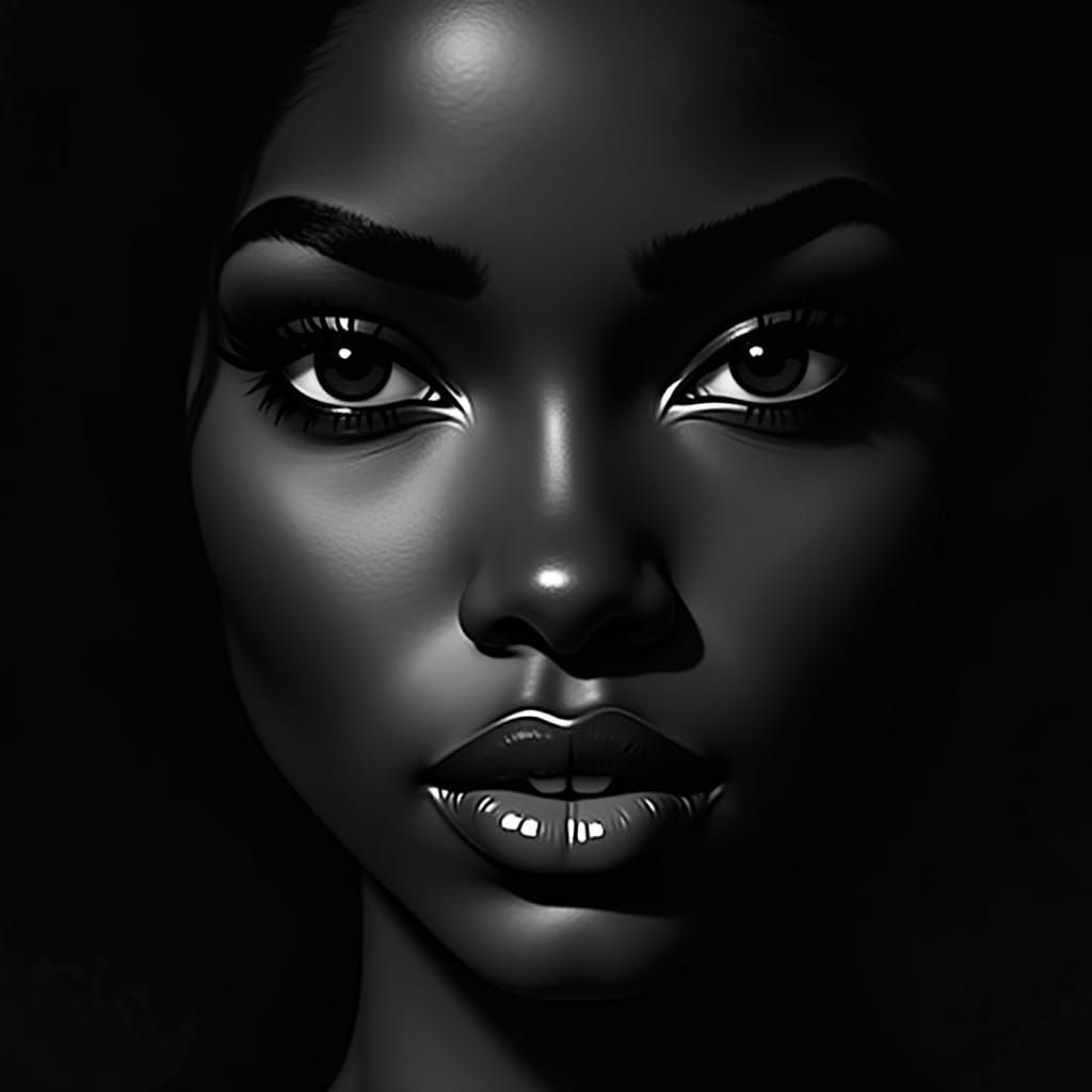 Striking Portrait of Woman with Dramatic Lighting