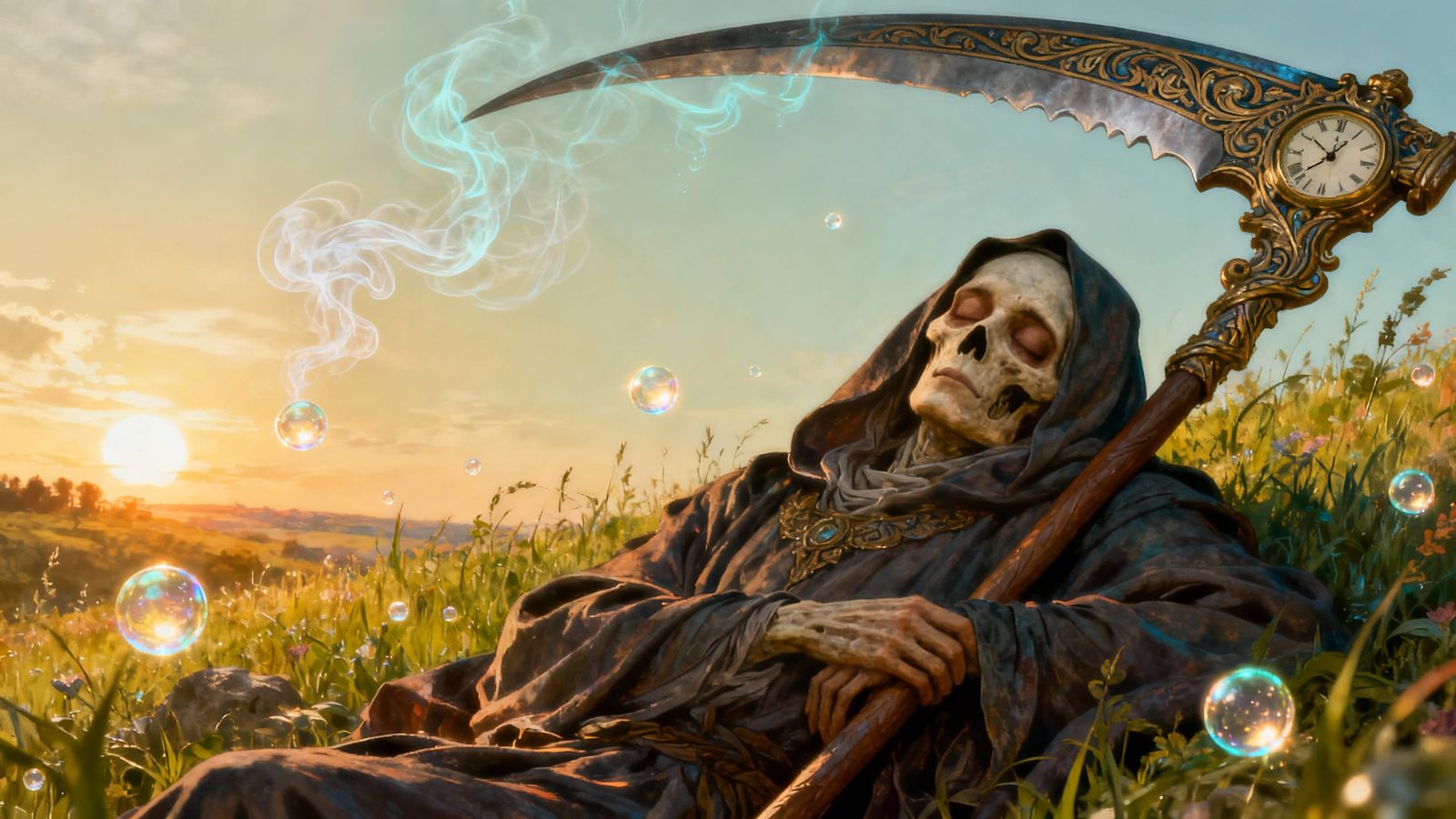 Death Rests in Sunlit Meadow Concept Art