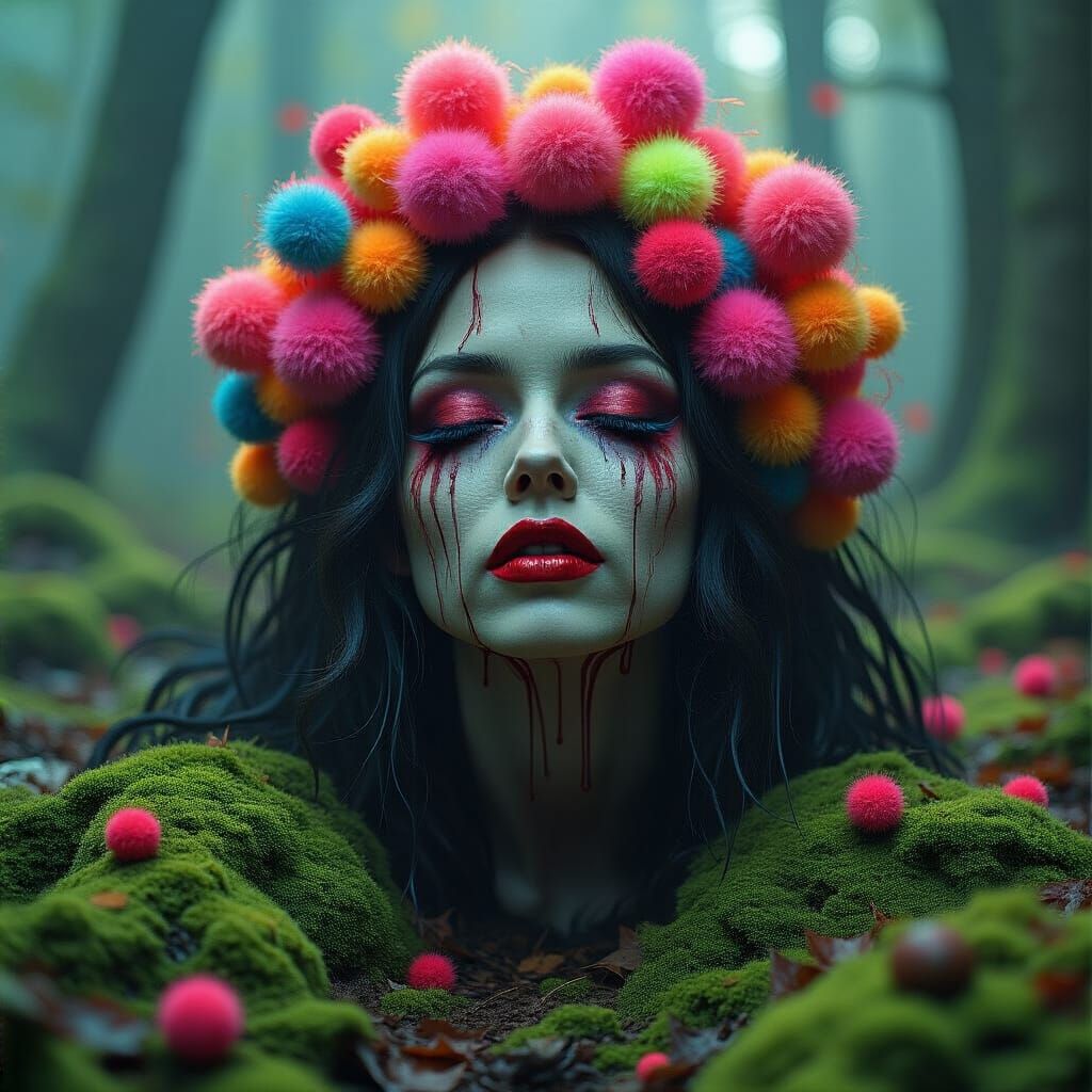 Surreal Demoness Emerges: Dark Biomechanical Art