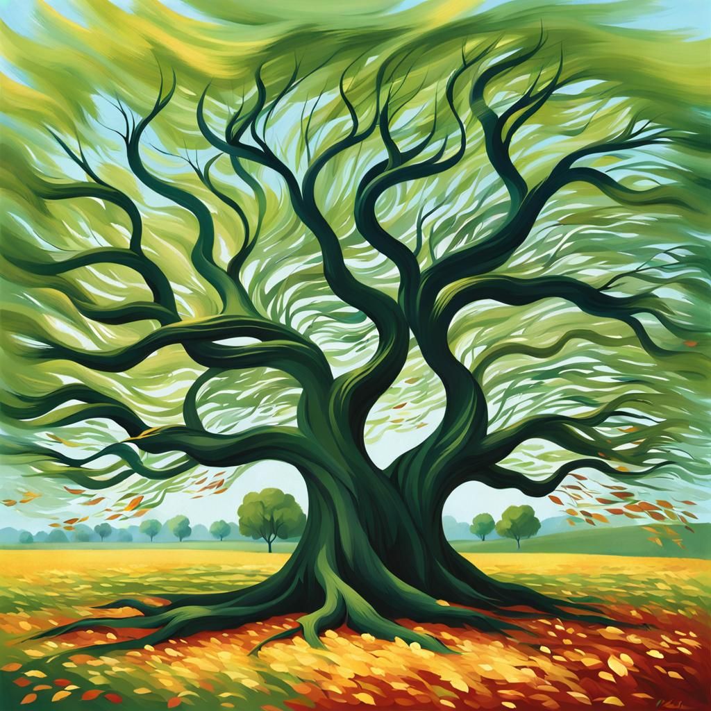 Wind Bending Trees in Graceful Dance