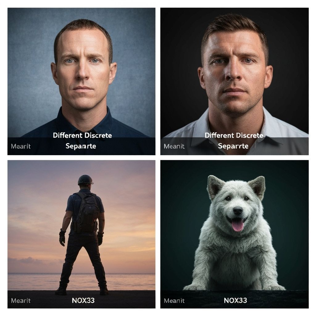 Four Discrete AI-Generated Images: A Study in Contrast