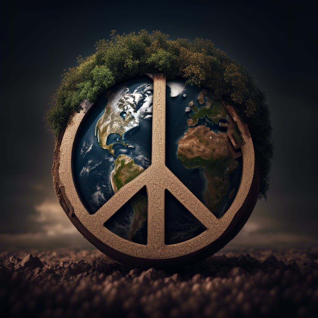 Earth Makes Peace Sign: Hyperrealistic Digital Art