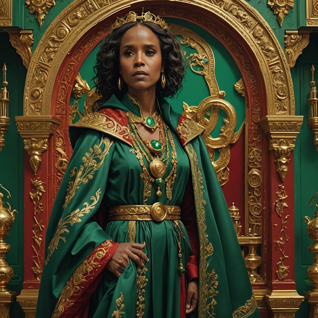 Kerry Washington as Nefertiti in Digital Matte Painting