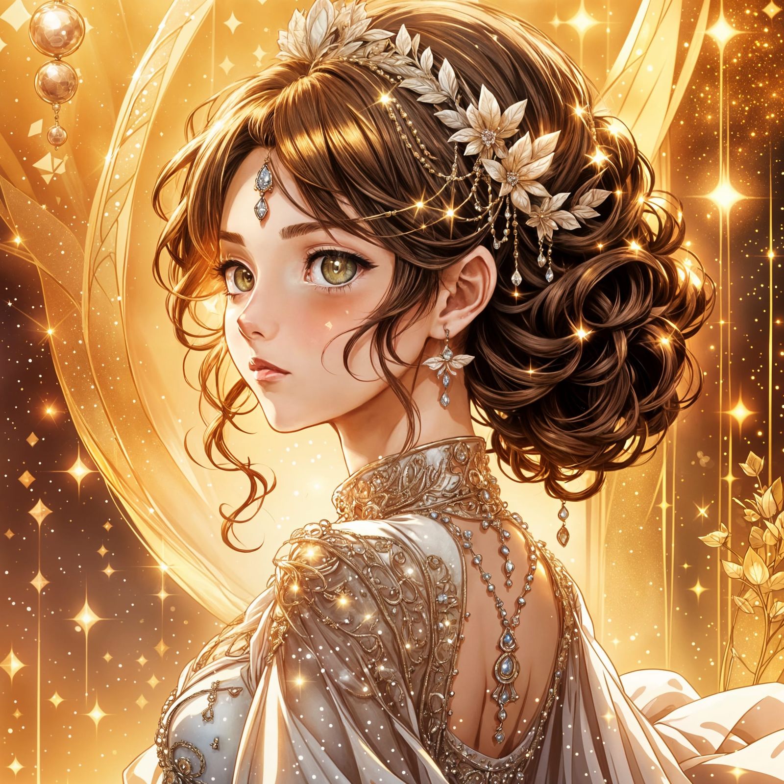 Diamond Ballgown Portrait in Anime Style