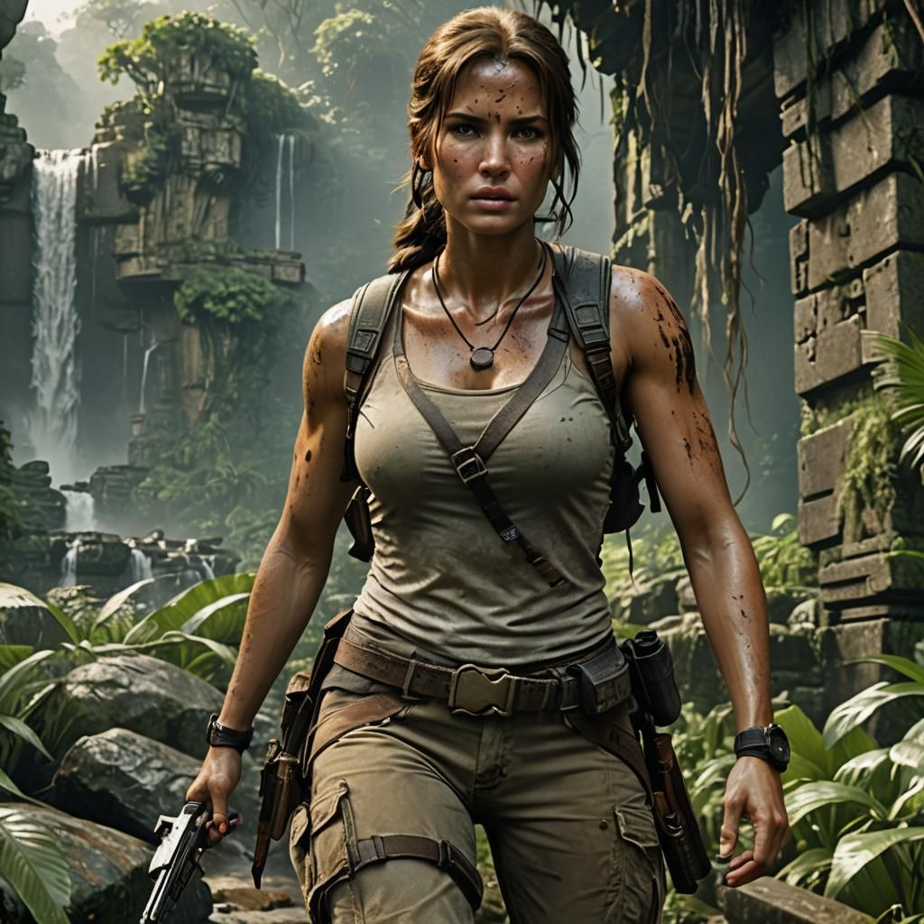 Lara Croft Adventure in Ancient Ruins