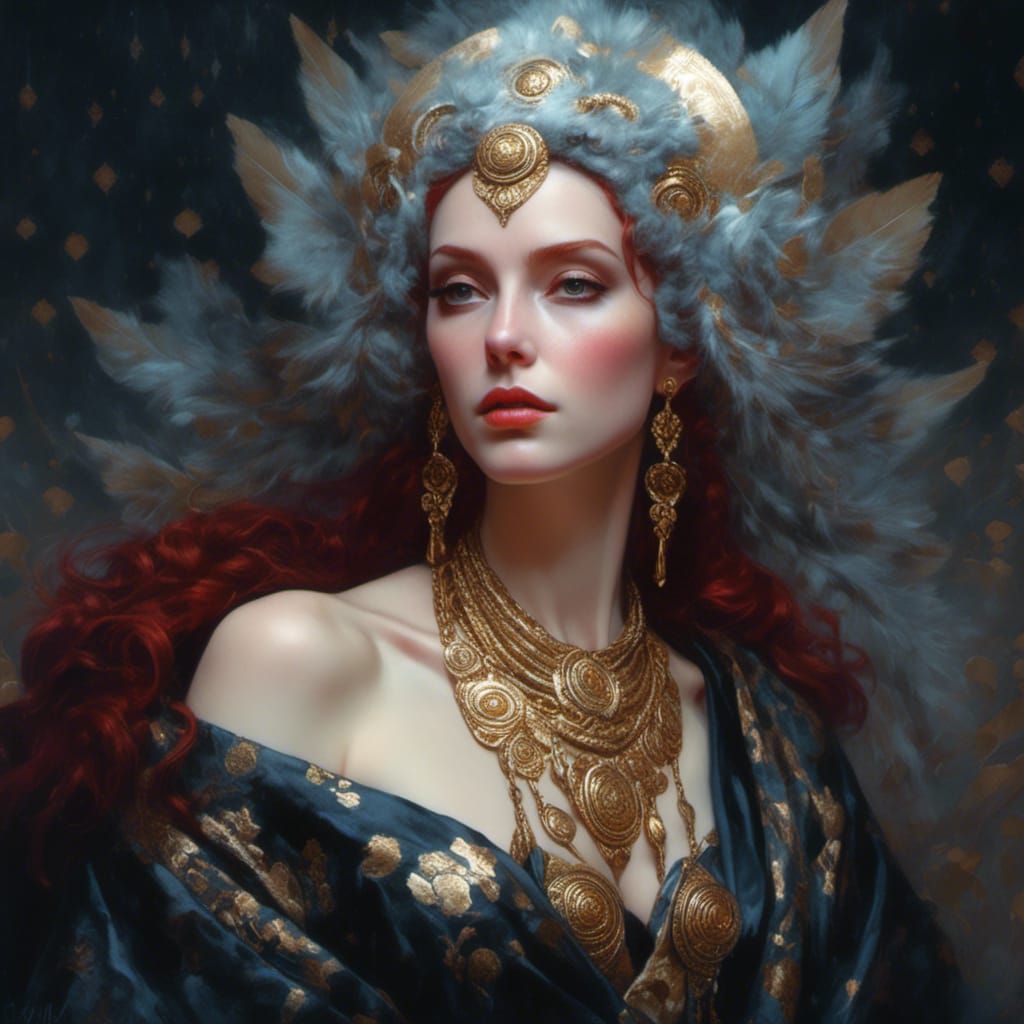 Hyperrealistic Jedi Lady Portrait with Red Hair