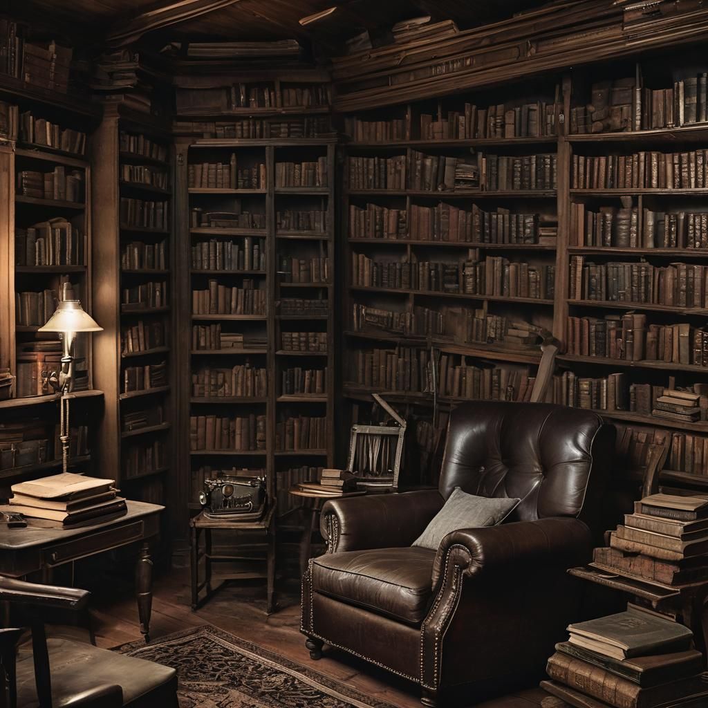 Boy Finds Hidden Library in Norman Rockwell Style