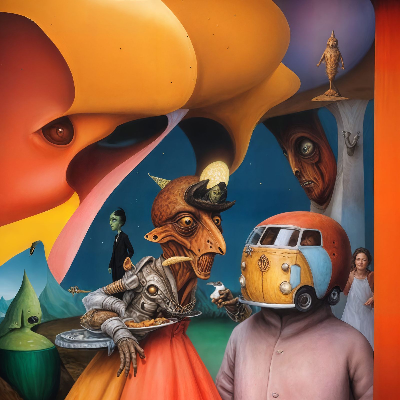 don't know quite why she's cussing at the VW buss....