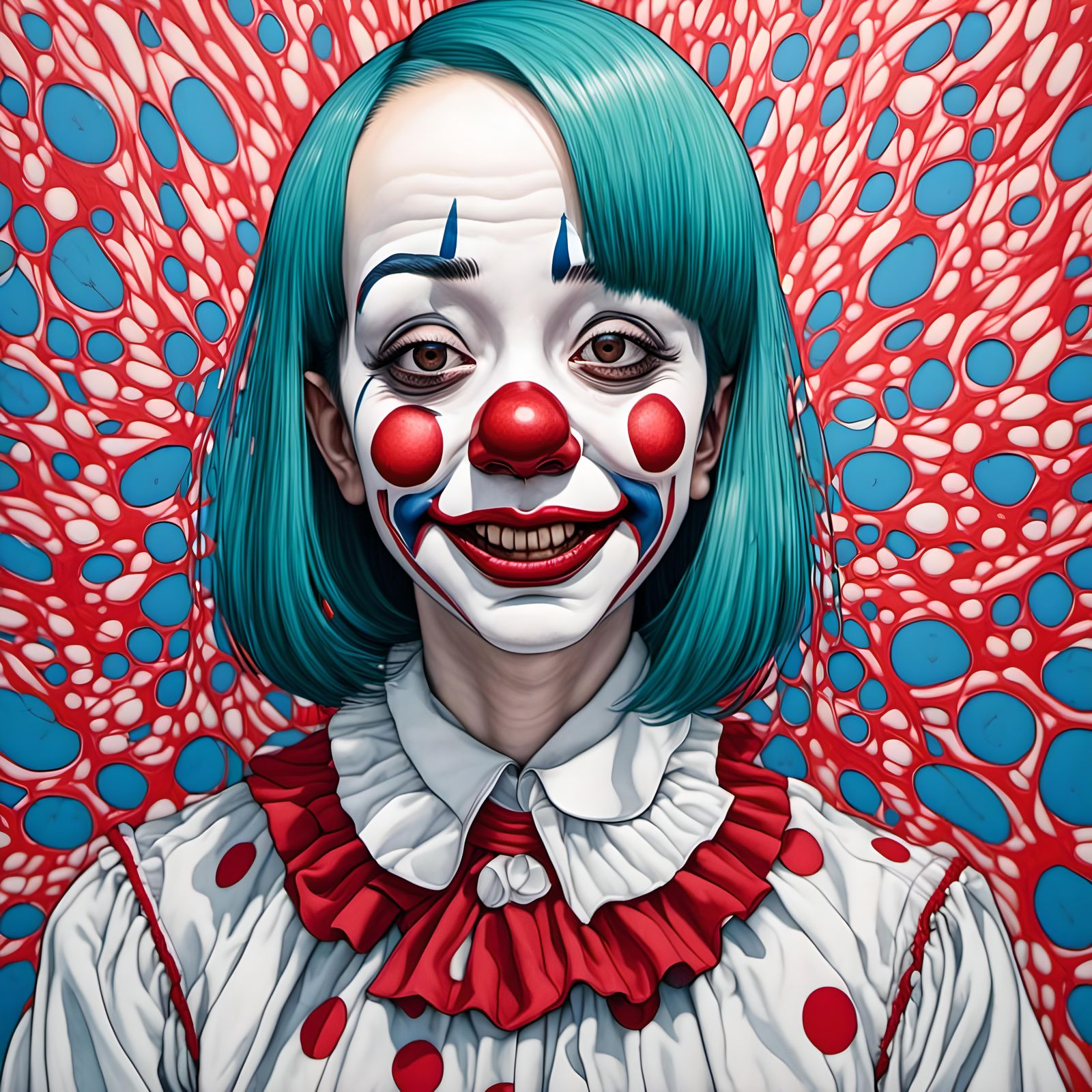 Shintaro Kago Style Clown Portrait