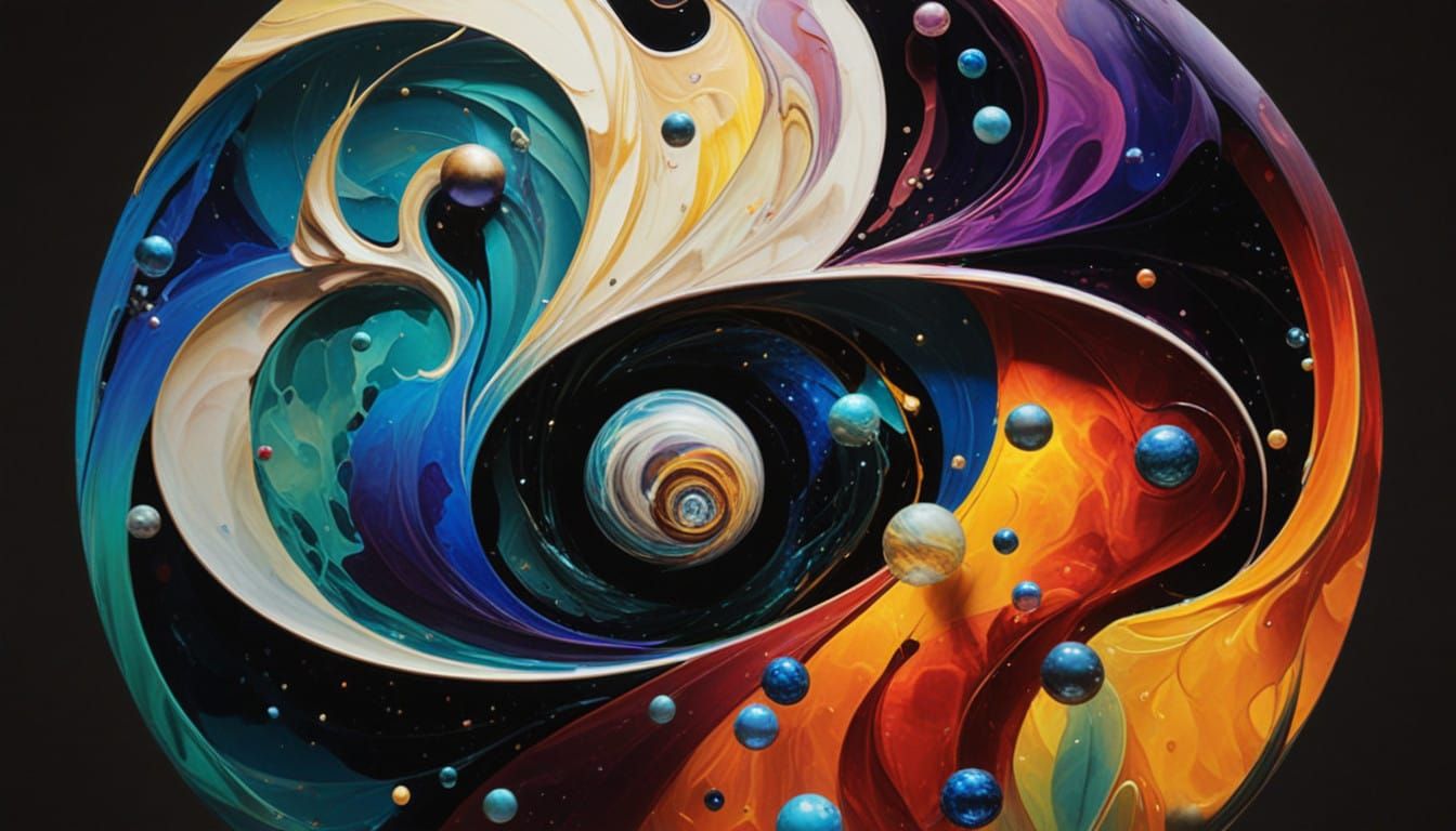 Ethereal Plasma Vortex in Vibrant Stained Glass Style