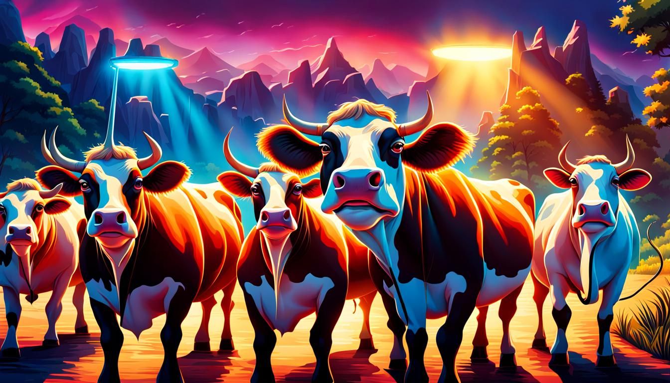 Anthropomorphic Cows Making a Movie