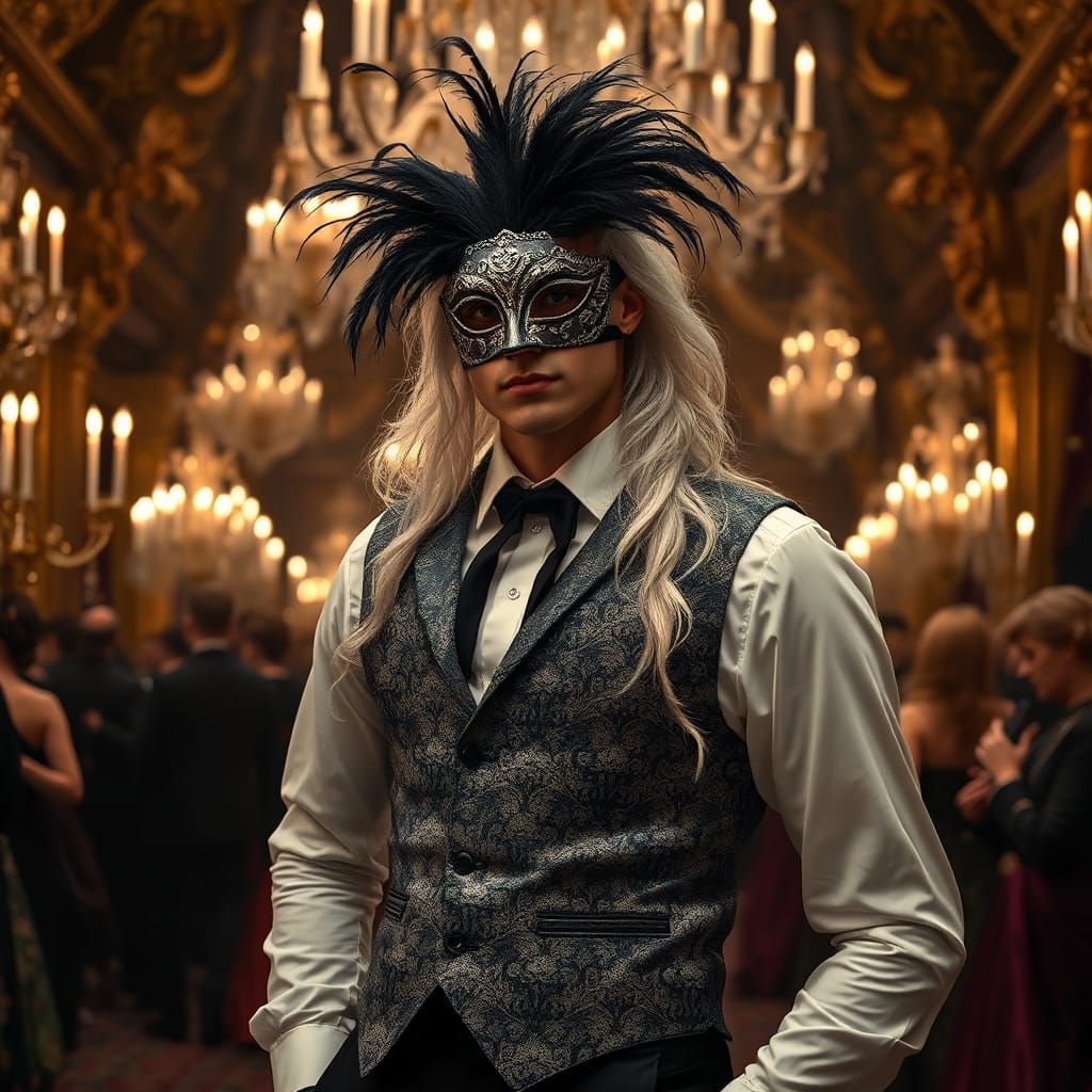 Elegant Masquerade Ball Scene in Baroque Style