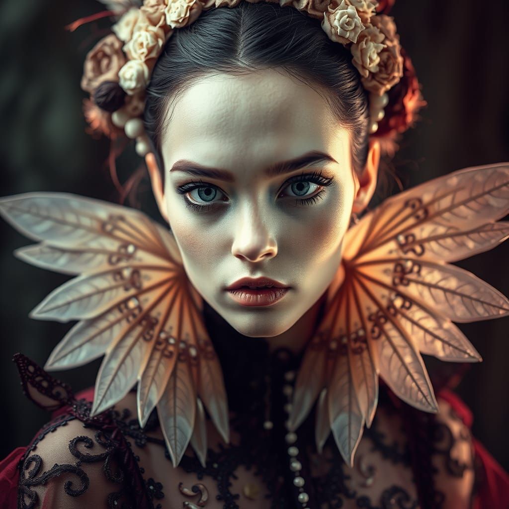 Portrait artistique d'une créature onirique féminine, inspir...