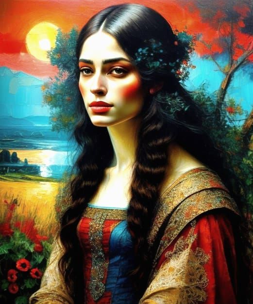 Portrait of a Young Woman in the Style of Da Vinci