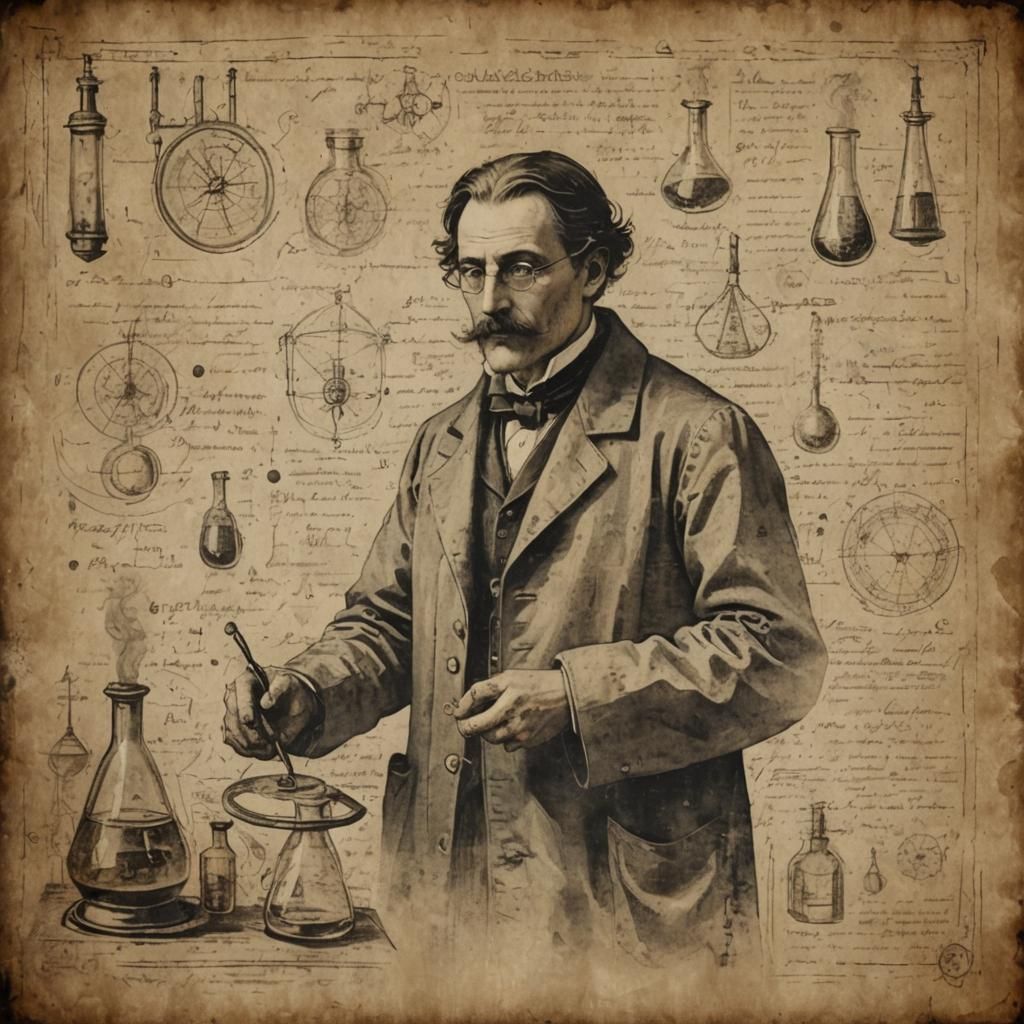 Mysterious Alchemist in Grunge Style Poster