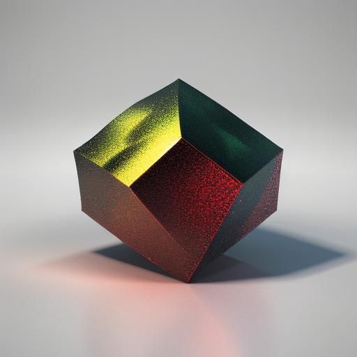 Glowing Dodecahedron in Alien Landscape, 3D Render