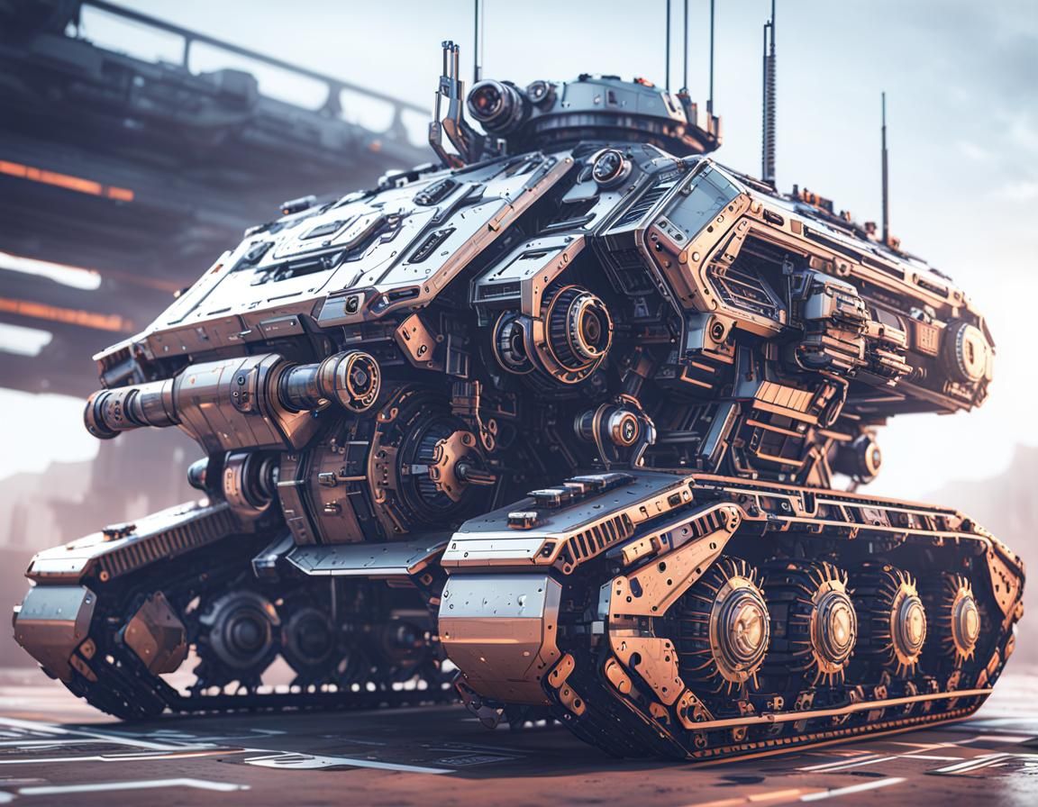 Futuristic Wheeled Tank in Sci-Fi Style