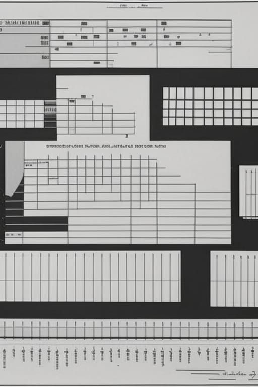 Complex Experimental Musical Score in Black and White