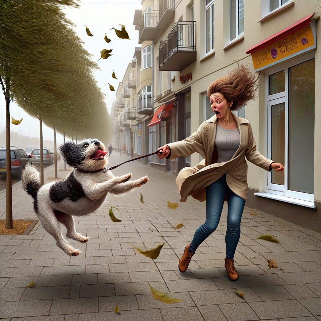 Woman's Windy Walk Turns Surreal