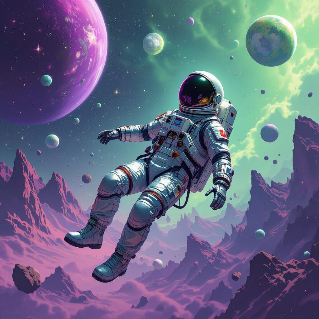 Lost Spacesuit Drifting Through the Galaxy