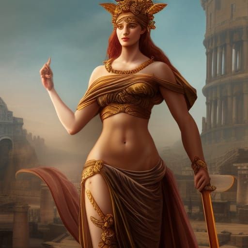 Personification of Ancient Rome as Beautiful Woman